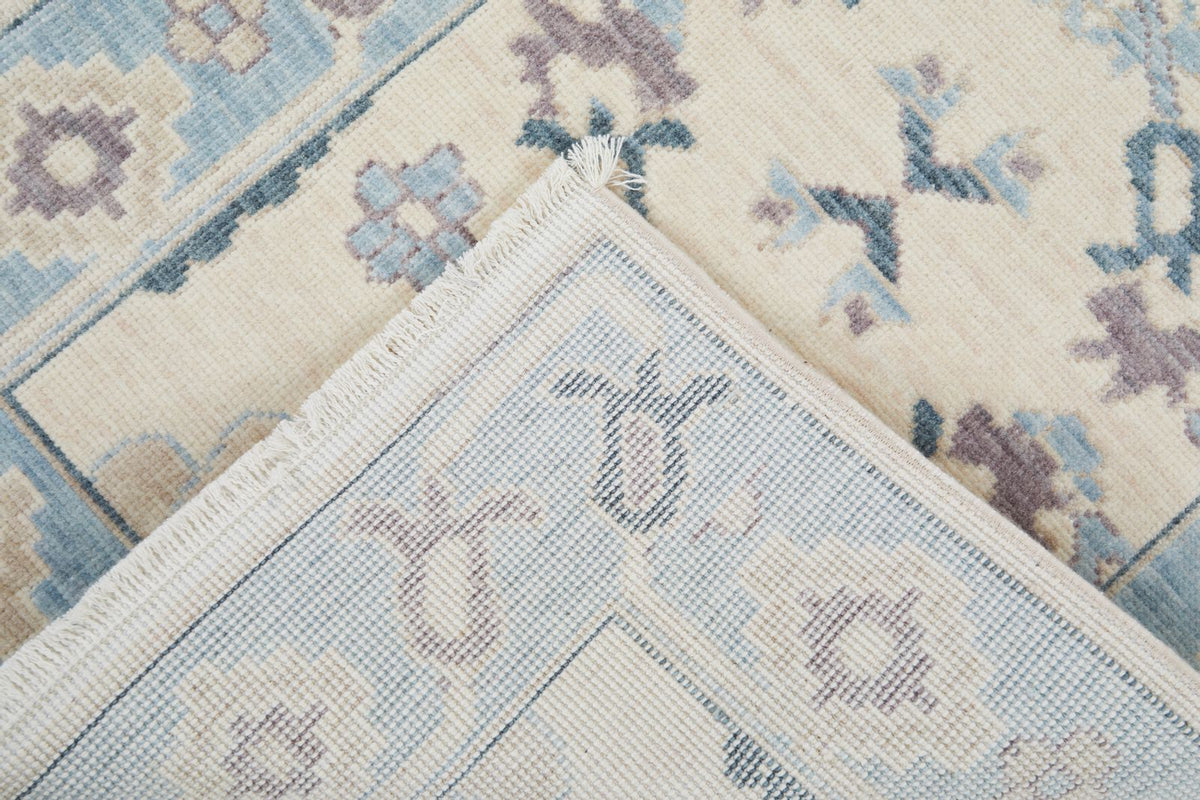 2x3 Beige and Blue Turkish Traditional Rug