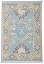 2x3 Blue and Beige Turkish Traditional Rug