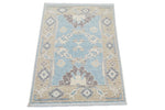 2x3 Blue and Beige Turkish Traditional Rug