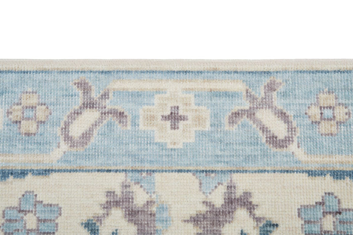 2x3 Ivory and Blue Turkish Traditional Rug