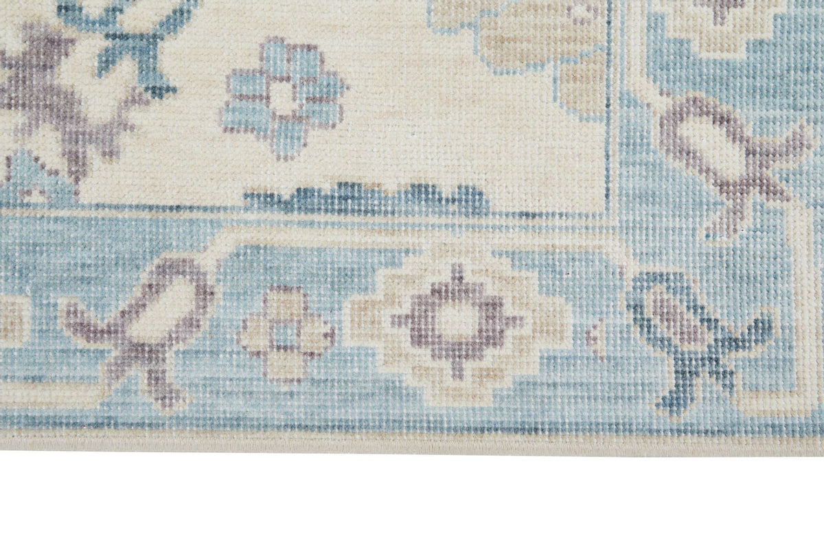 2x3 Ivory and Blue Turkish Traditional Rug