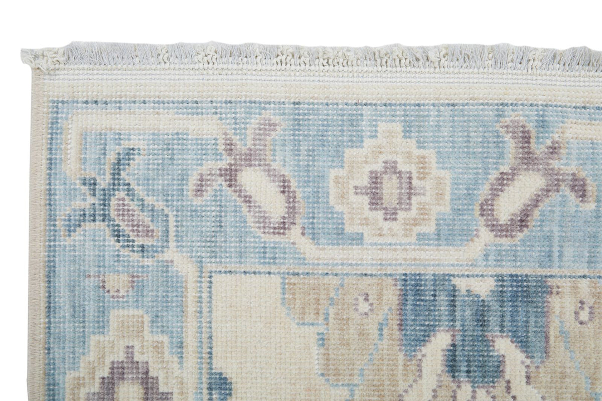 2x3 Ivory and Blue Turkish Traditional Rug