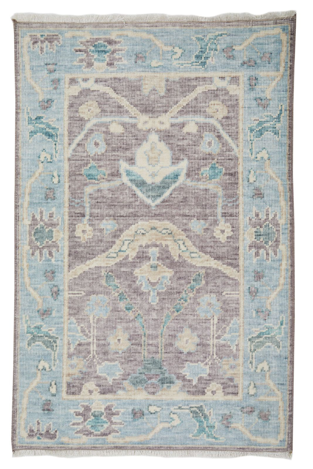 2x3 Purple and Blue Turkish Traditional Rug