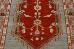 4x10 Gray and Red Turkish Tribal Runner