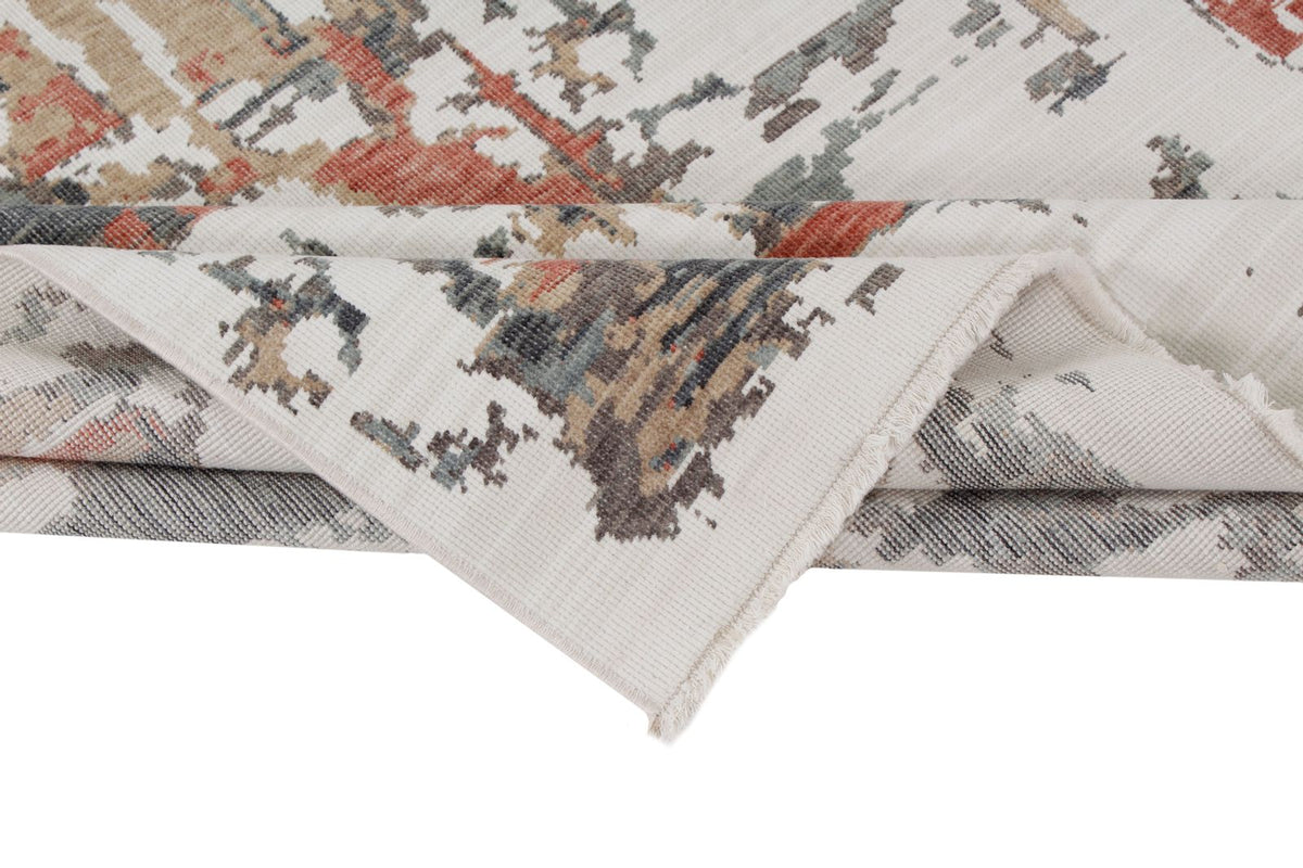 4x6 Ivory and Multicolor Turkish Traditional Rug