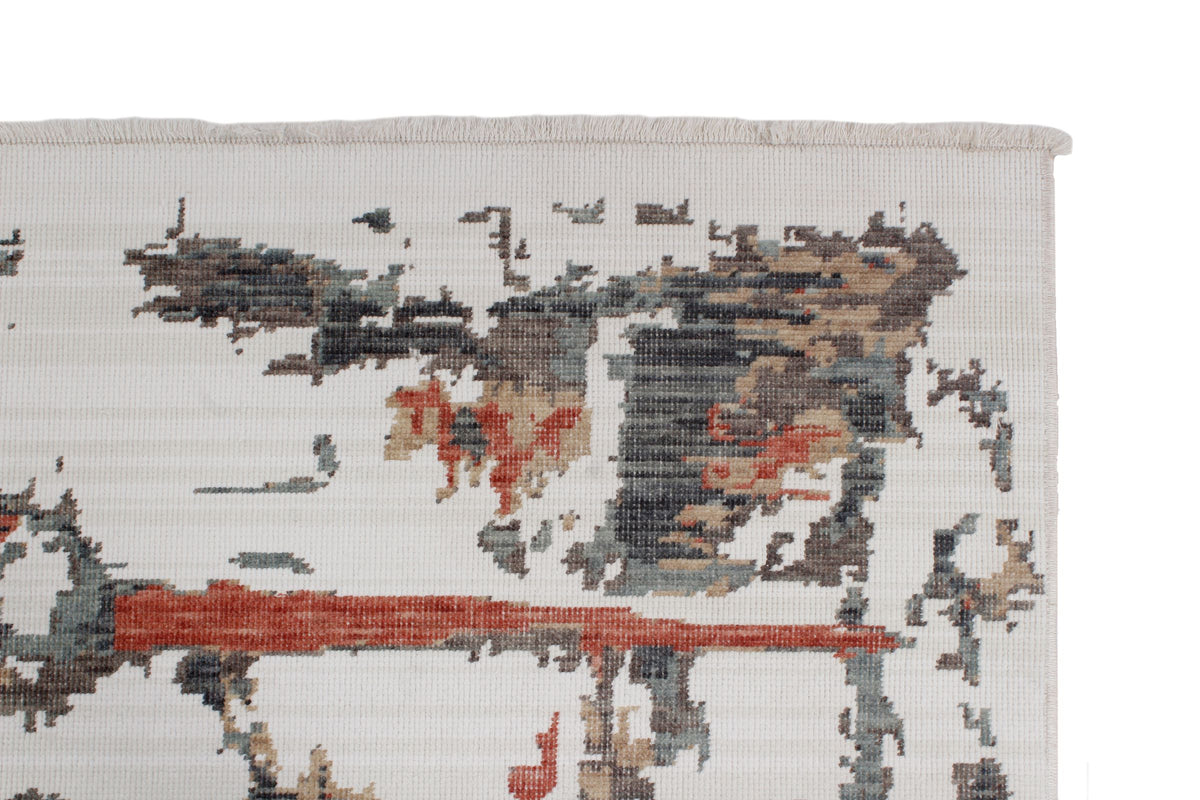 4x6 Ivory and Multicolor Turkish Traditional Rug