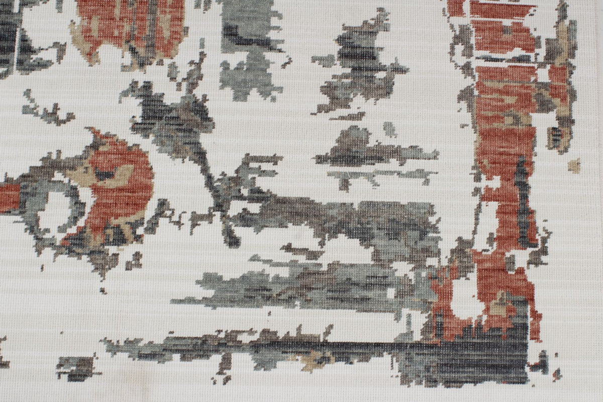 4x6 Ivory and Multicolor Turkish Traditional Rug