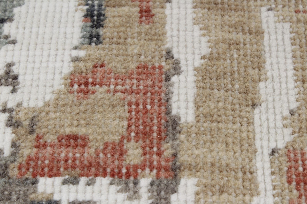 4x6 Ivory and Multicolor Turkish Traditional Rug