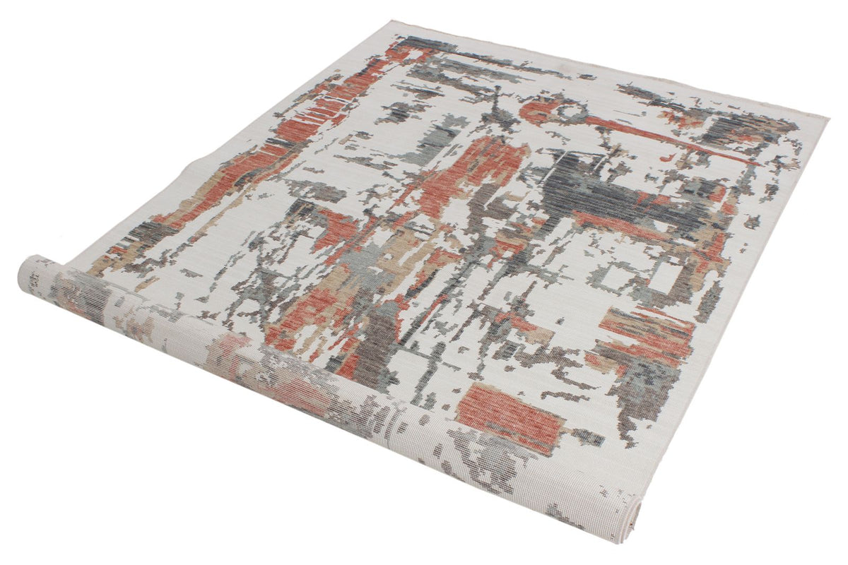 4x6 Ivory and Multicolor Turkish Traditional Rug