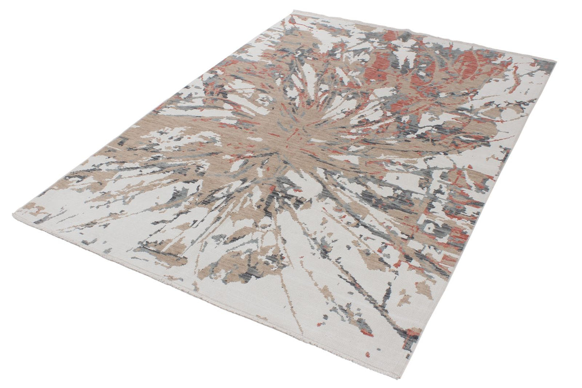4x6 Ivory and Multicolor Turkish Traditional Rug