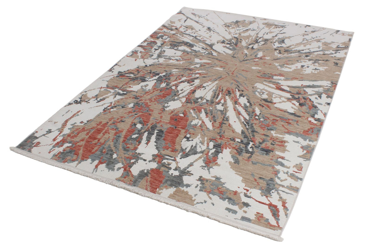 4x6 Ivory and Multicolor Turkish Traditional Rug