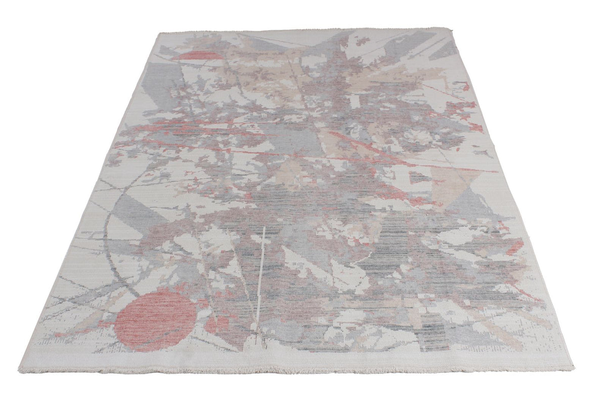 4x6 Ivory and Multicolor Turkish Traditional Rug