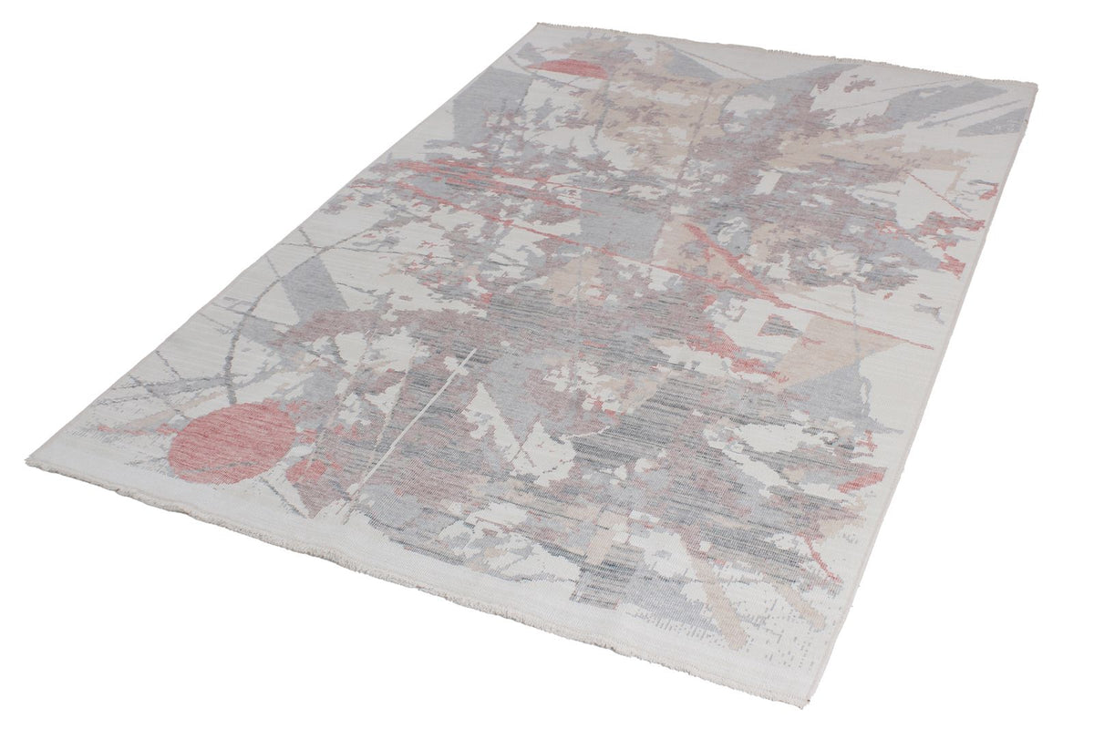4x6 Ivory and Multicolor Turkish Traditional Rug