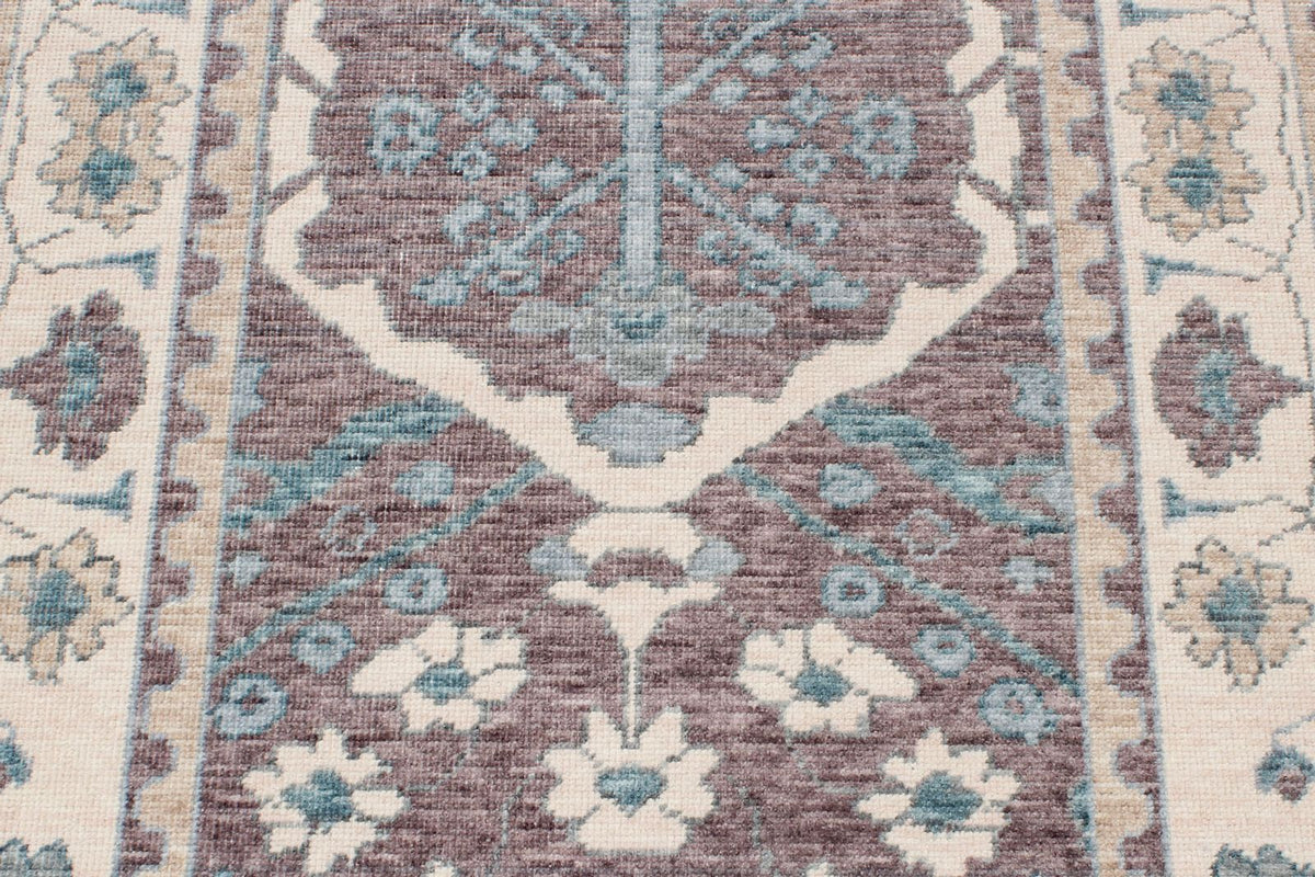 3x10 Purple and Ivory Turkish Traditional Runner