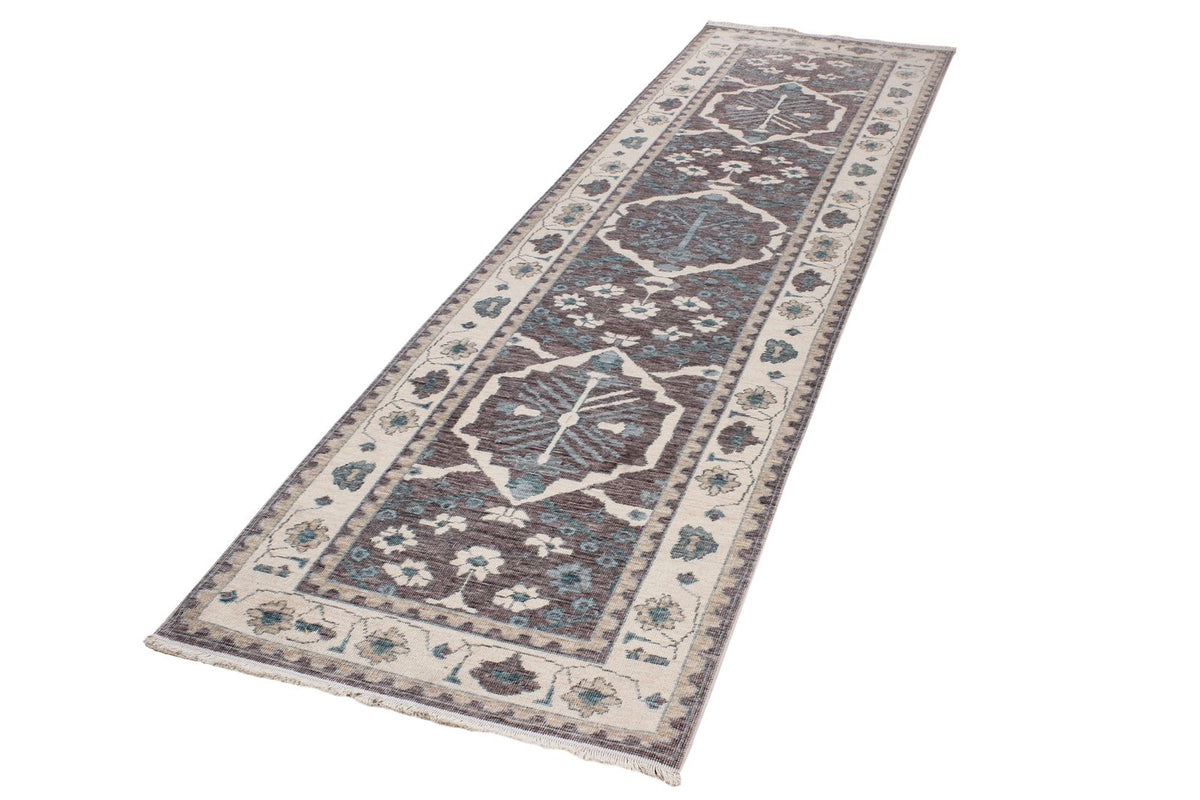 3x10 Purple and Ivory Turkish Traditional Runner