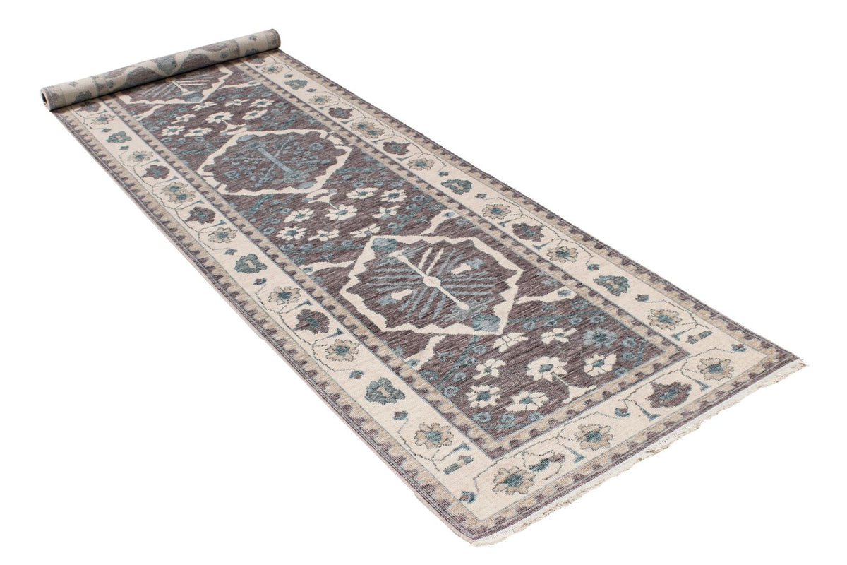 3x10 Purple and Ivory Turkish Traditional Runner