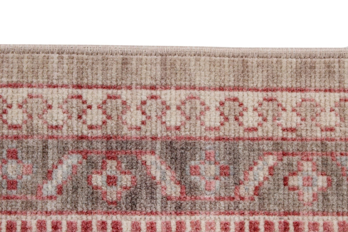 3x9 Beige and Brown Turkish Traditional Runner