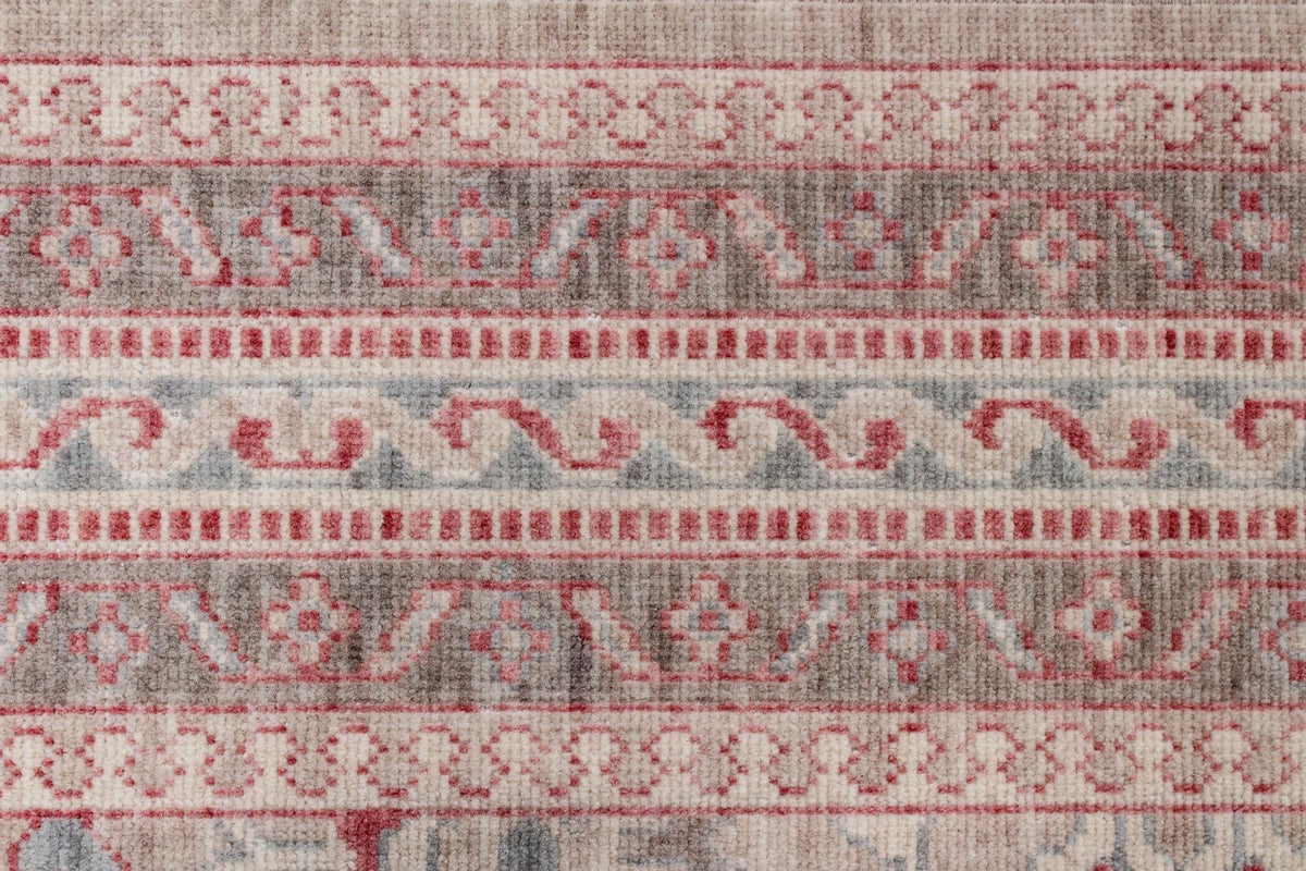 3x9 Beige and Brown Turkish Traditional Runner
