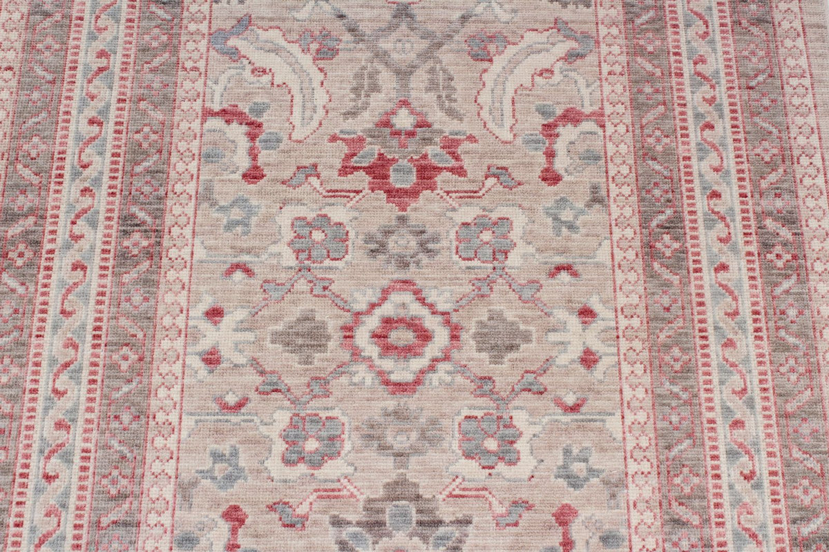 3x9 Beige and Brown Turkish Traditional Runner