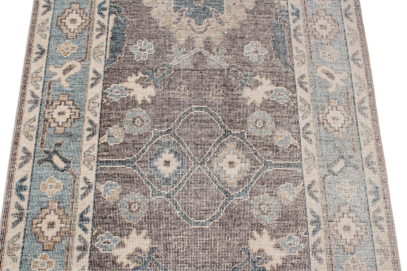 3x10 Gray and Blue Turkish Traditional Runner