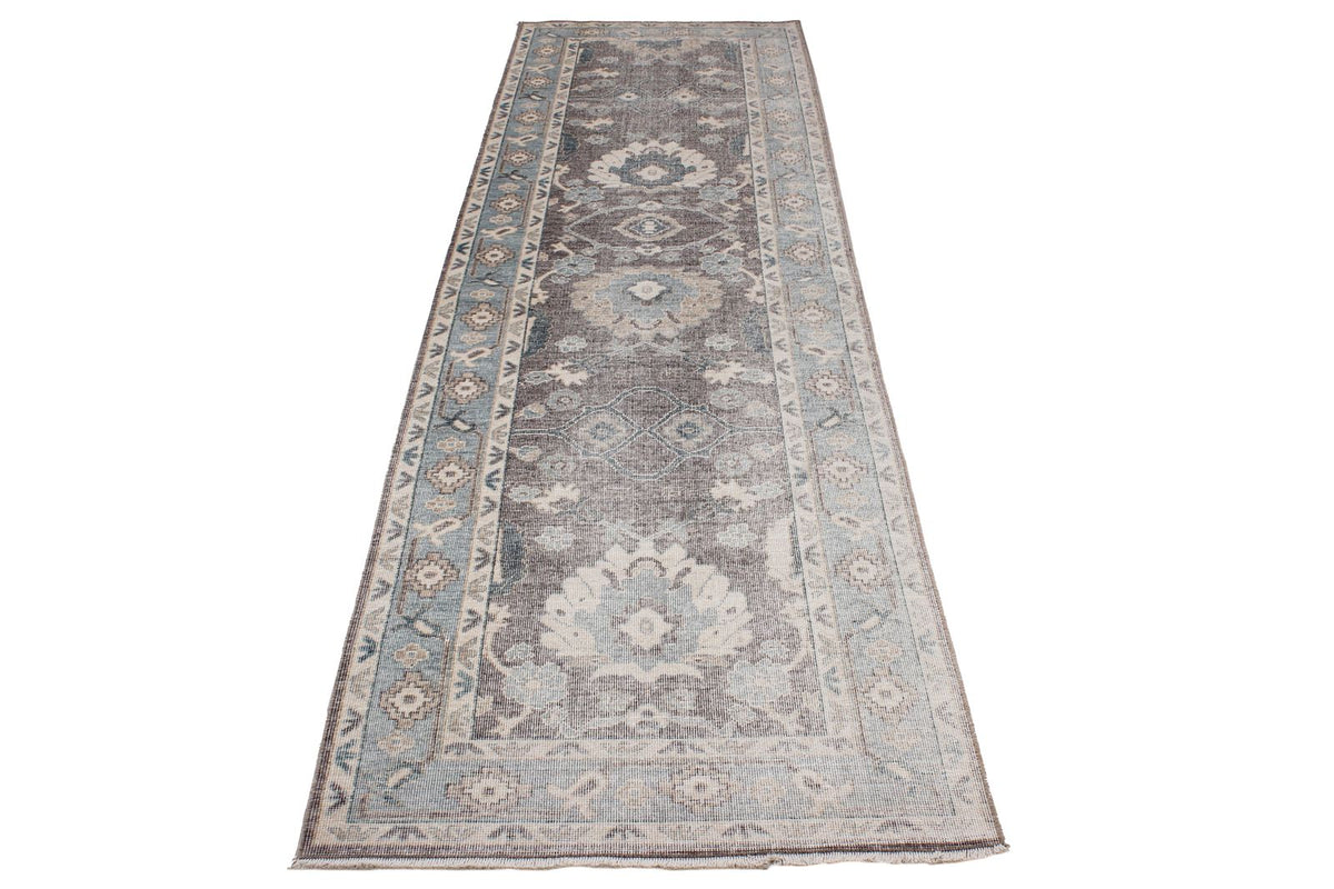 3x10 Gray and Blue Turkish Traditional Runner