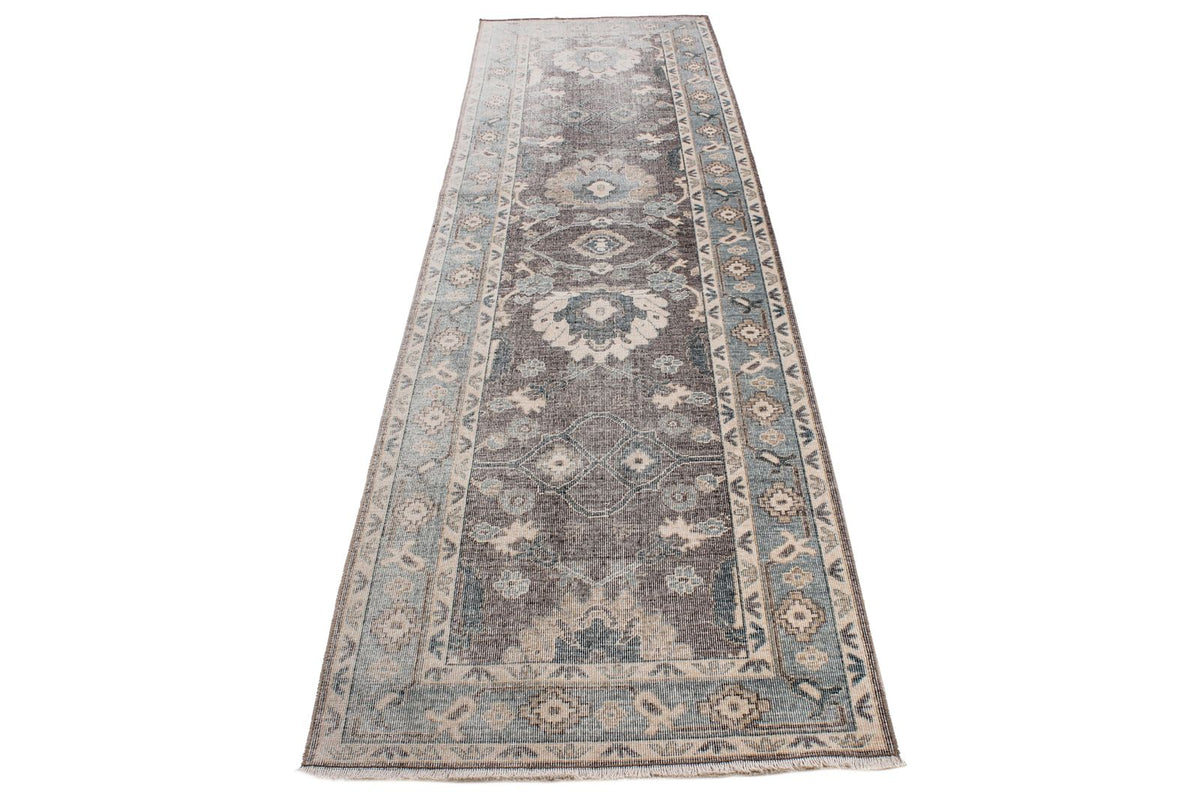 3x10 Gray and Blue Turkish Traditional Runner