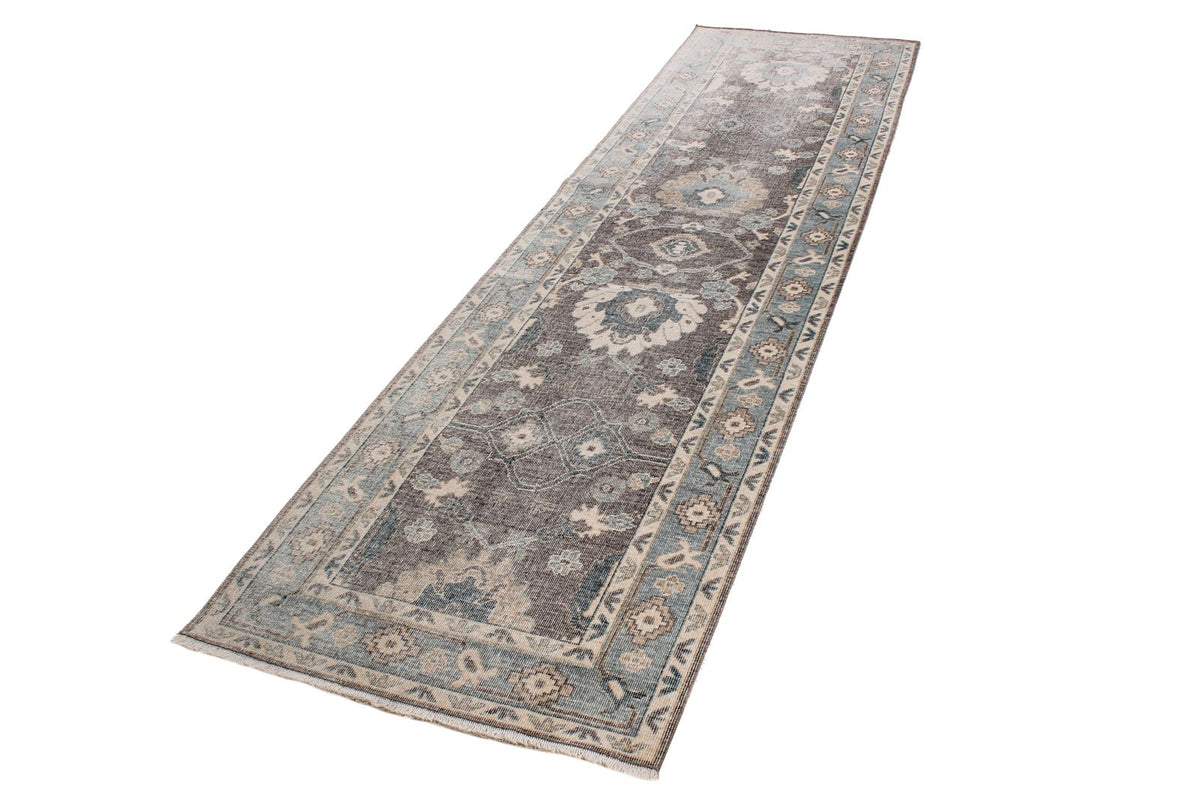 3x10 Gray and Blue Turkish Traditional Runner