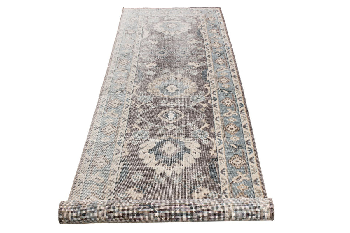 3x10 Gray and Blue Turkish Traditional Runner