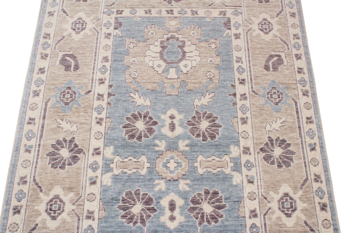 3x11 Blue and Beige Turkish Traditional Runner