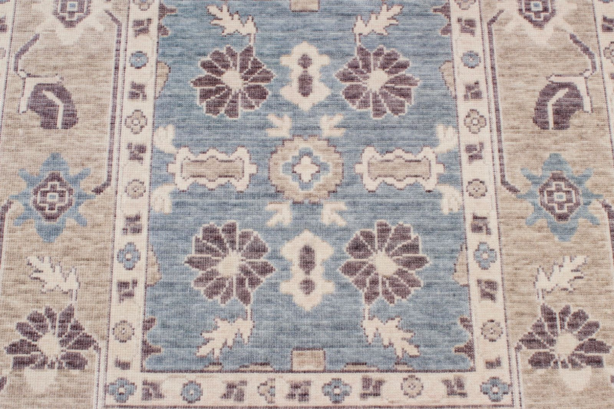3x11 Blue and Beige Turkish Traditional Runner