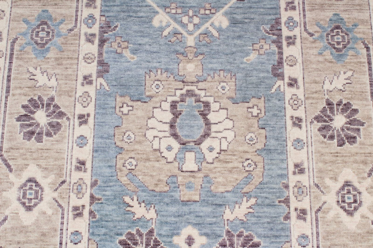3x11 Blue and Beige Turkish Traditional Runner