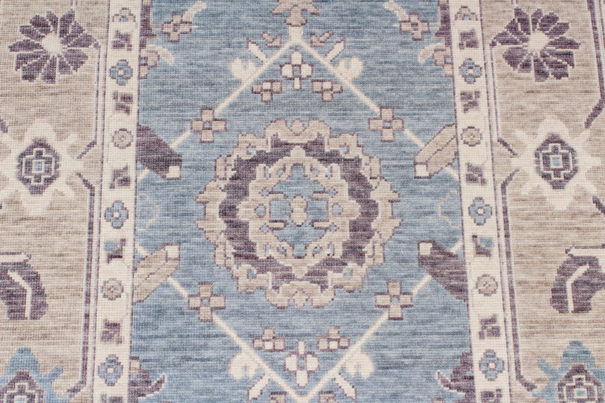 3x11 Blue and Beige Turkish Traditional Runner