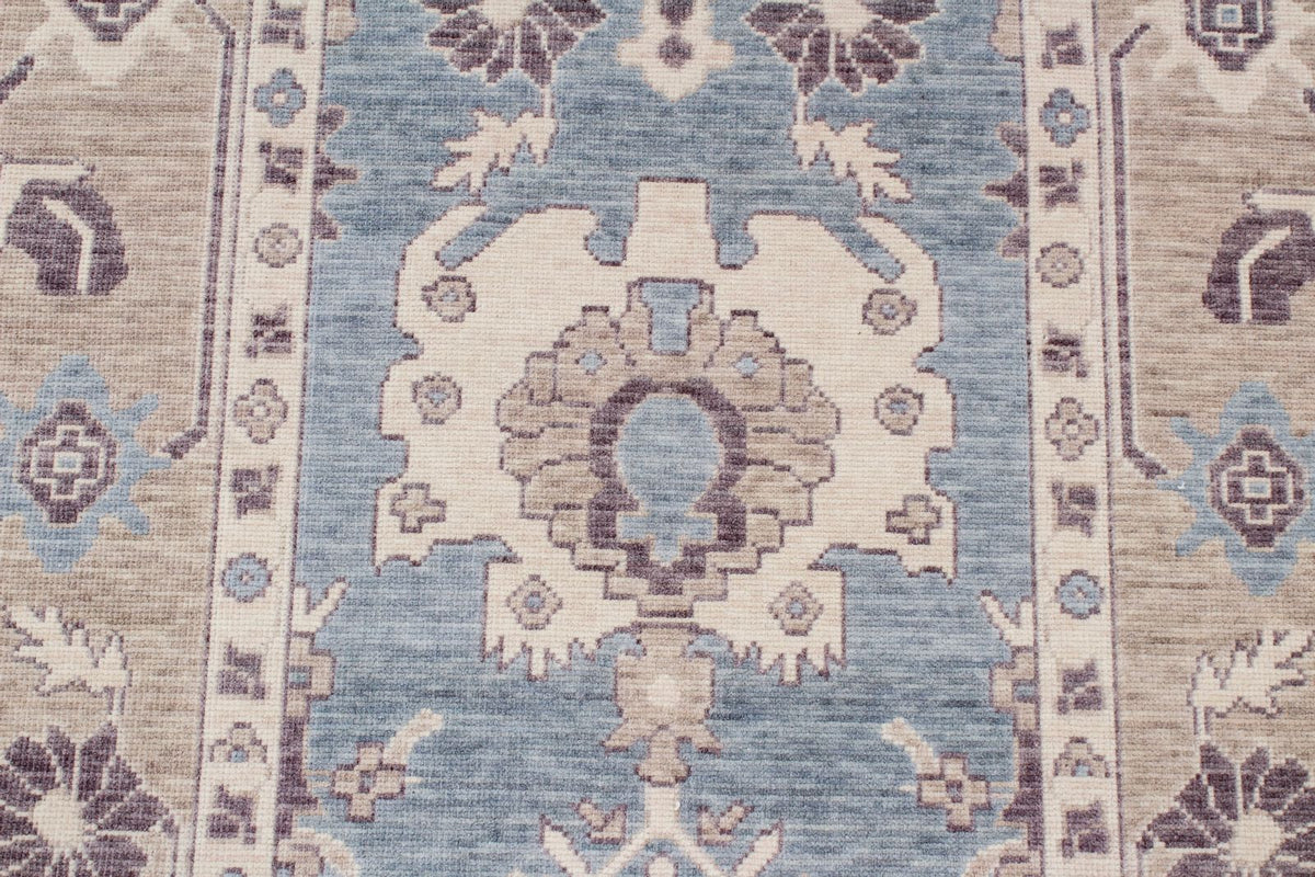 3x11 Blue and Beige Turkish Traditional Runner