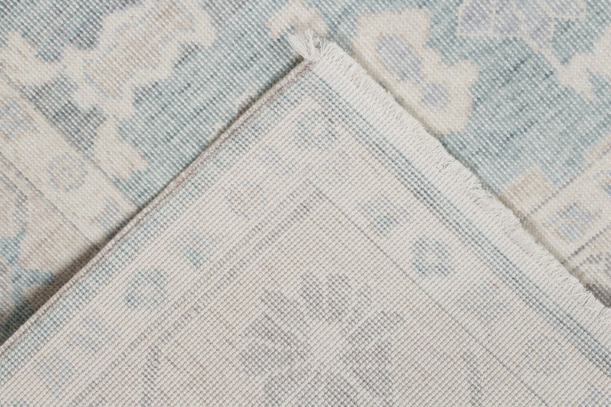 3x11 Green and Beige Turkish Traditional Runner
