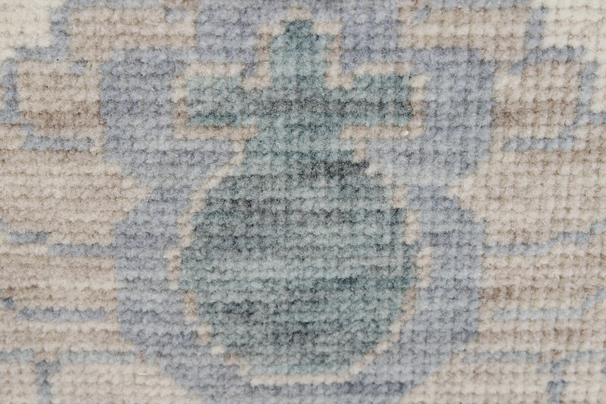 3x11 Green and Beige Turkish Traditional Runner