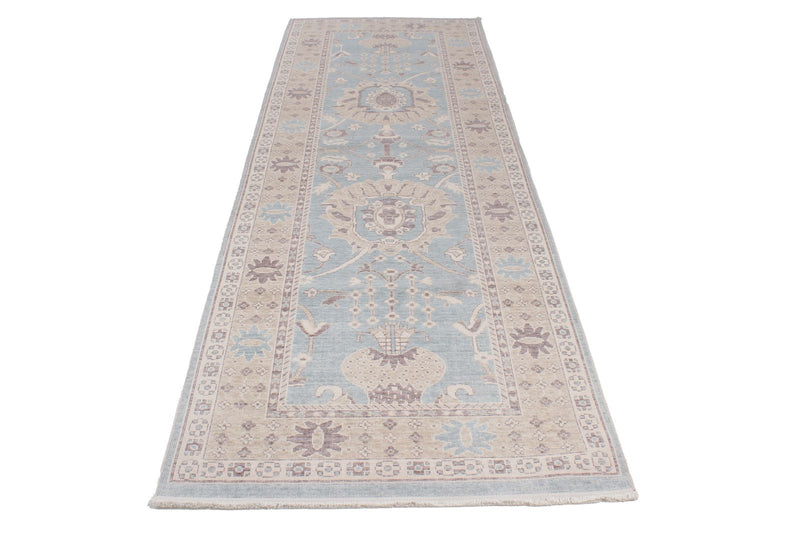 3x10 Blue and Beige Turkish Traditional Runner