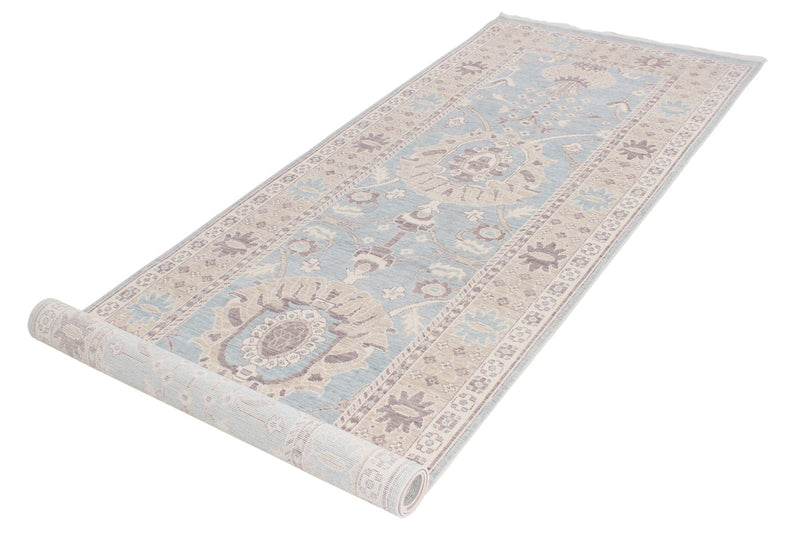 3x10 Blue and Beige Turkish Traditional Runner