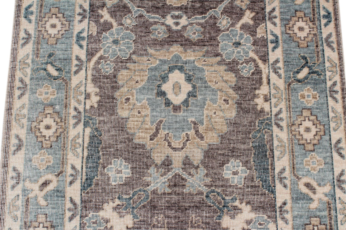 3x10 Purple and Blue Turkish Traditional Runner