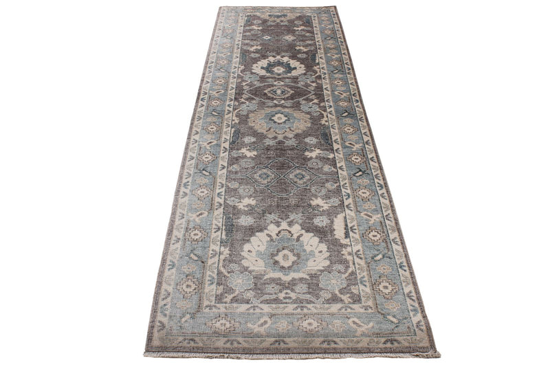 3x10 Purple and Blue Turkish Traditional Runner