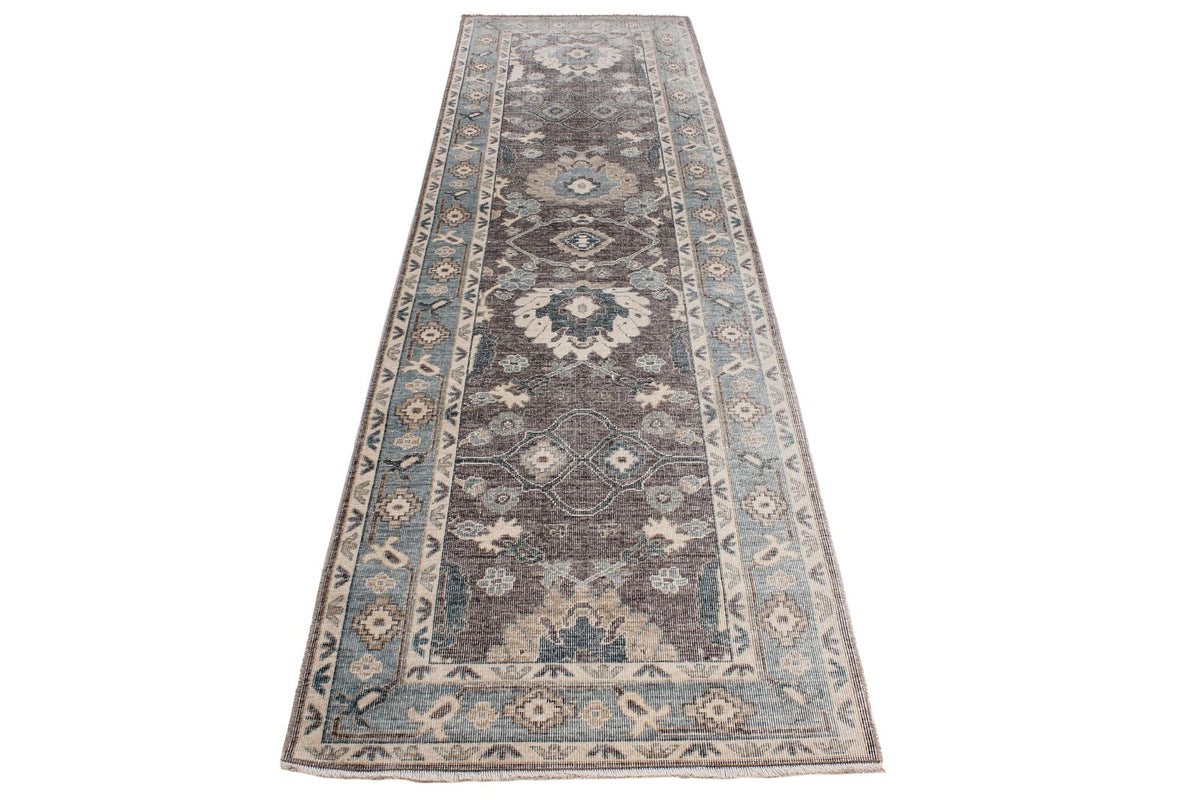 3x10 Purple and Blue Turkish Traditional Runner