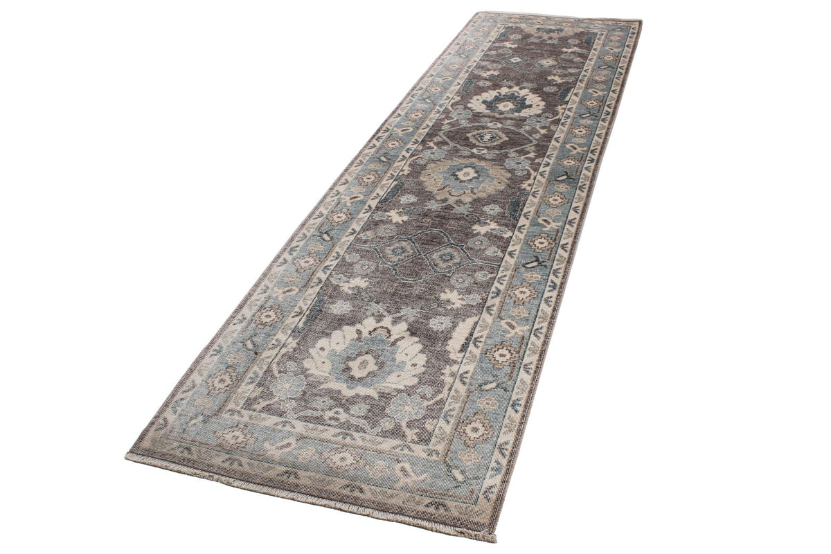 3x10 Purple and Blue Turkish Traditional Runner