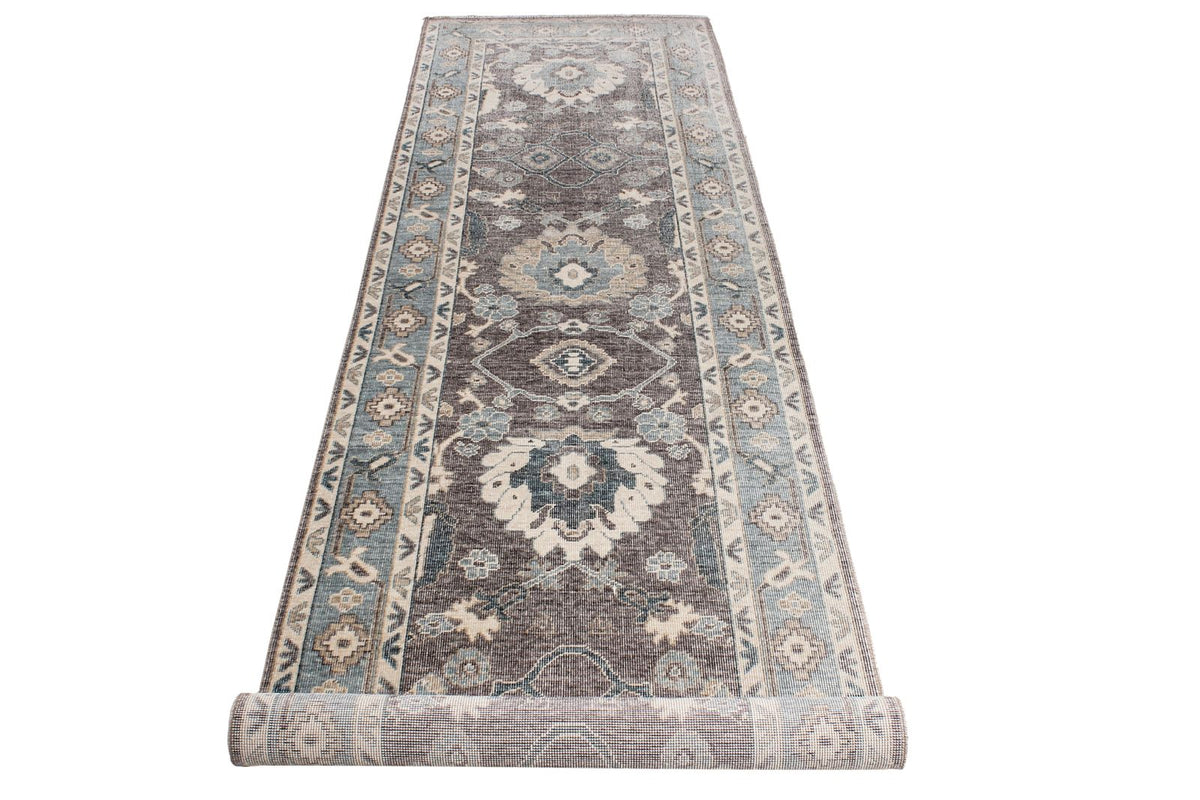 3x10 Purple and Blue Turkish Traditional Runner
