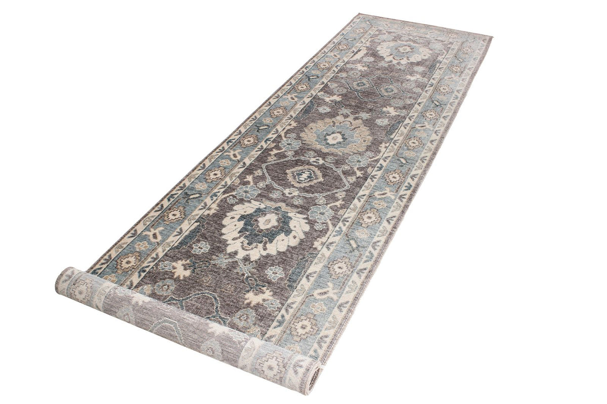 3x10 Purple and Blue Turkish Traditional Runner