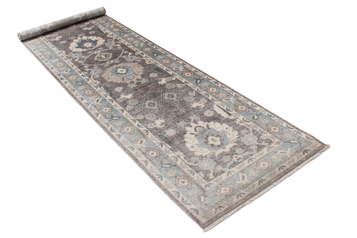 3x10 Purple and Blue Turkish Traditional Runner