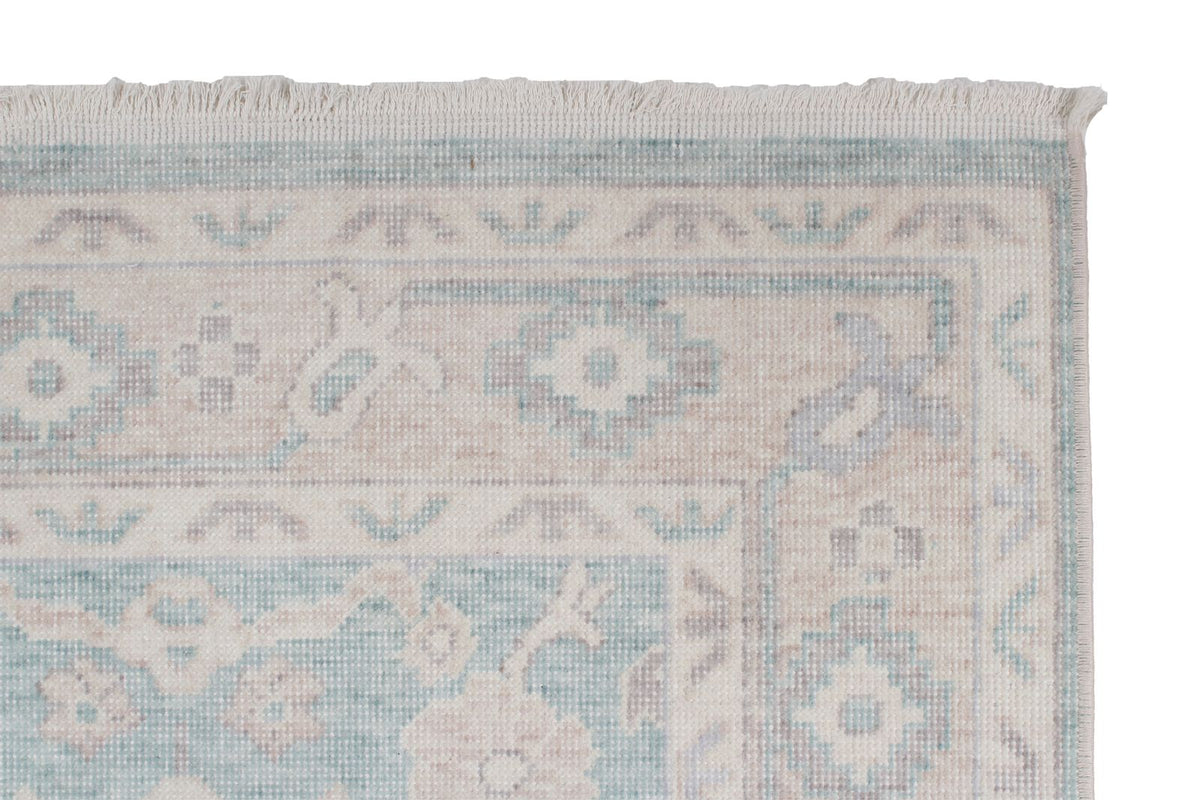 3x10 Green and Beige Turkish Traditional Runner