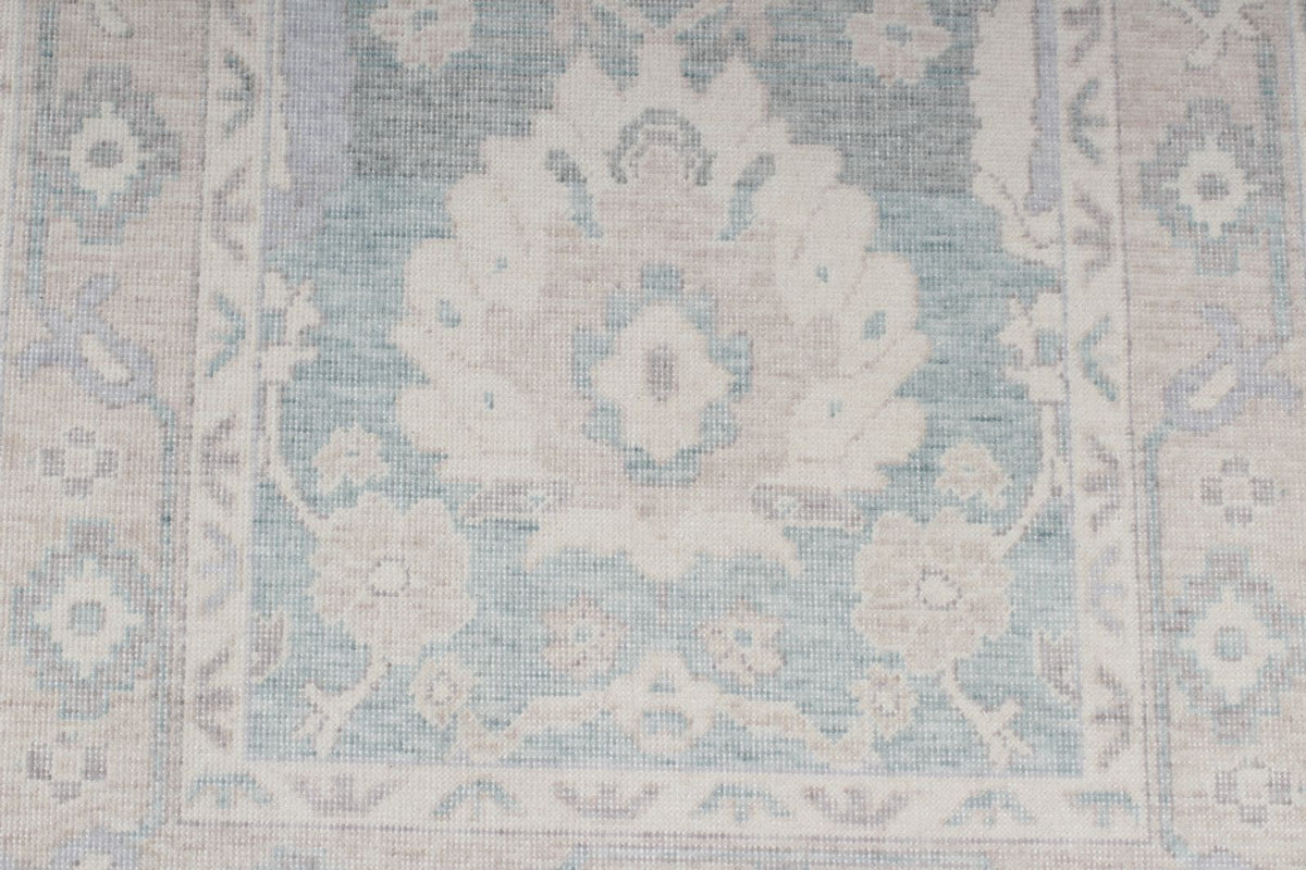 3x10 Green and Beige Turkish Traditional Runner