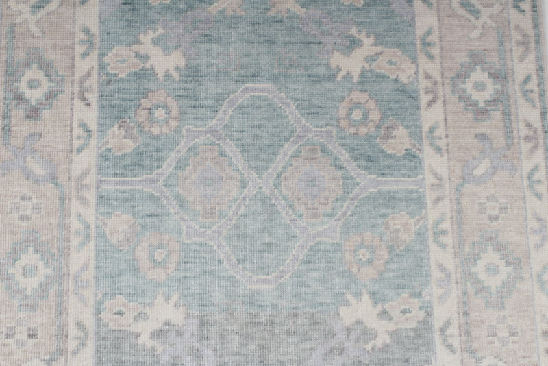 3x10 Green and Beige Turkish Traditional Runner