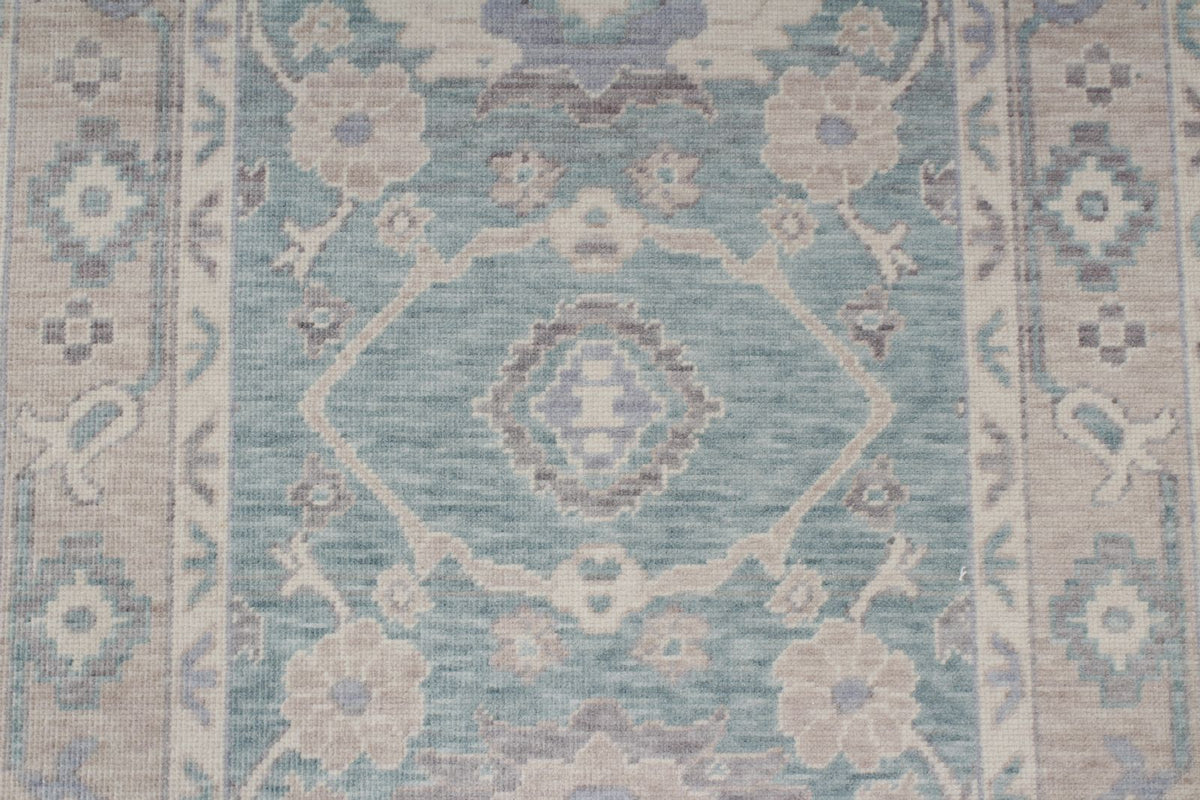 3x10 Green and Beige Turkish Traditional Runner
