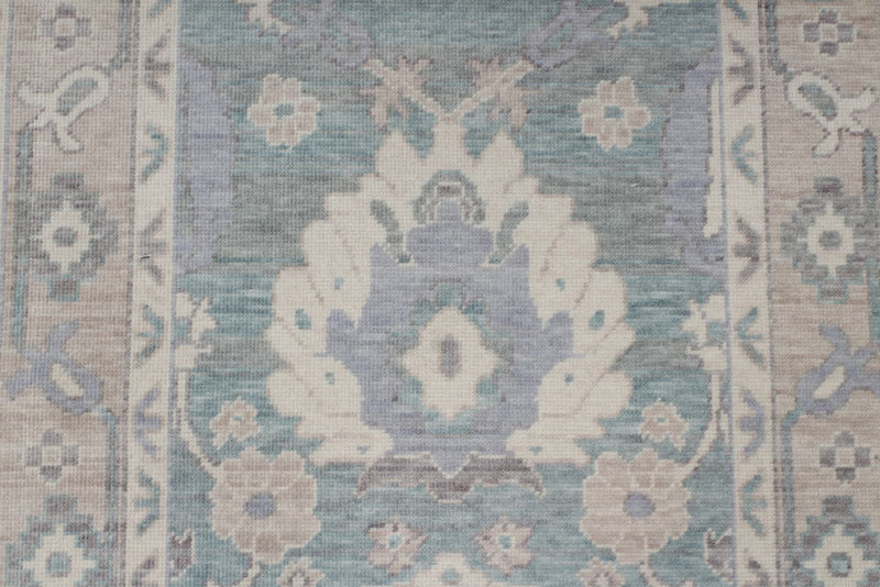 3x10 Green and Beige Turkish Traditional Runner