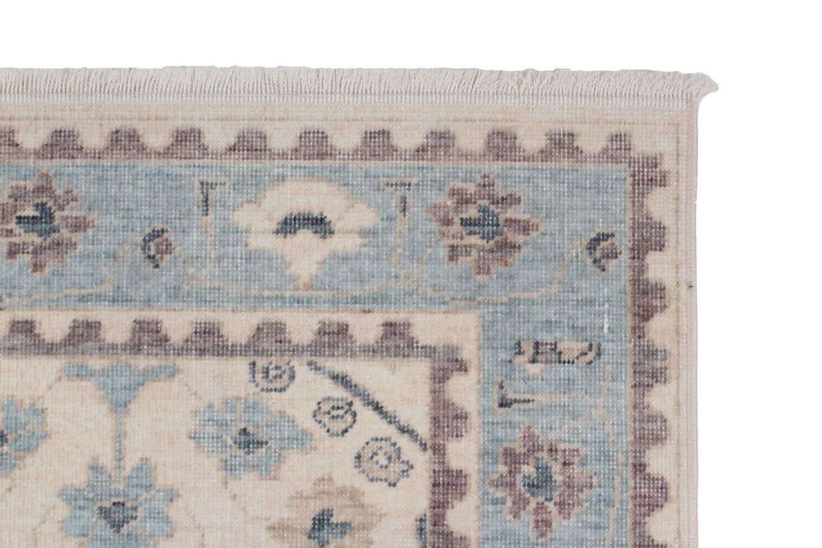 3x10 Ivory and Blue Turkish Traditional Runner